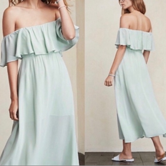 Reformation Floral Femme Off The Shoulder Midi Dress Size 0 - Picture 3 of 16